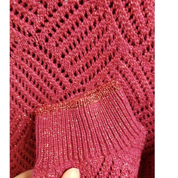 ESPRIT Sparkly Pink Sweater LARGE womens XSMALL - Picture 6 of 6